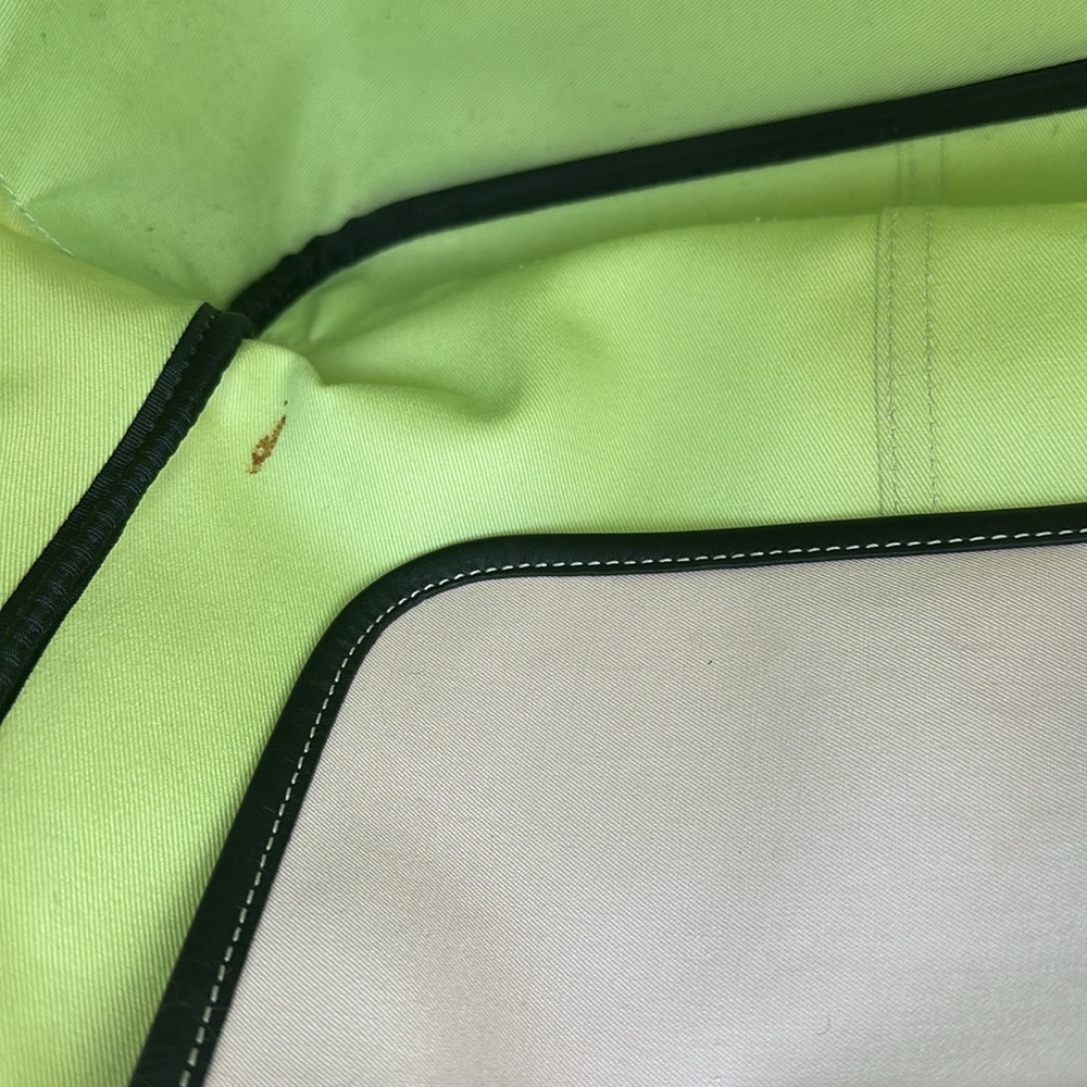 Vintage Coach Hamptons Large Tote Bag Linen/Canvas Cream & Black Leather #7707 - Picture 6 of 11